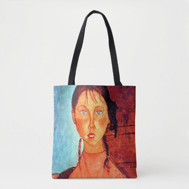 Flicka med flätor, Modigliani Tygkasse (Framsida)