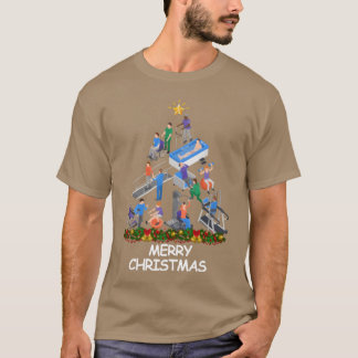 Flicka med fysicalherapist Christmasree God jul T Shirt