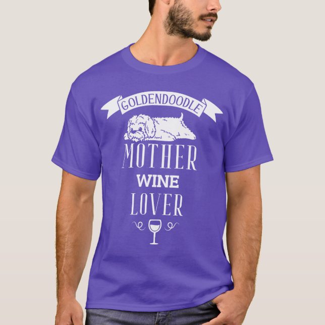 Flicka med Goldendle Mor Vin Älskare T Shirt (Framsida)