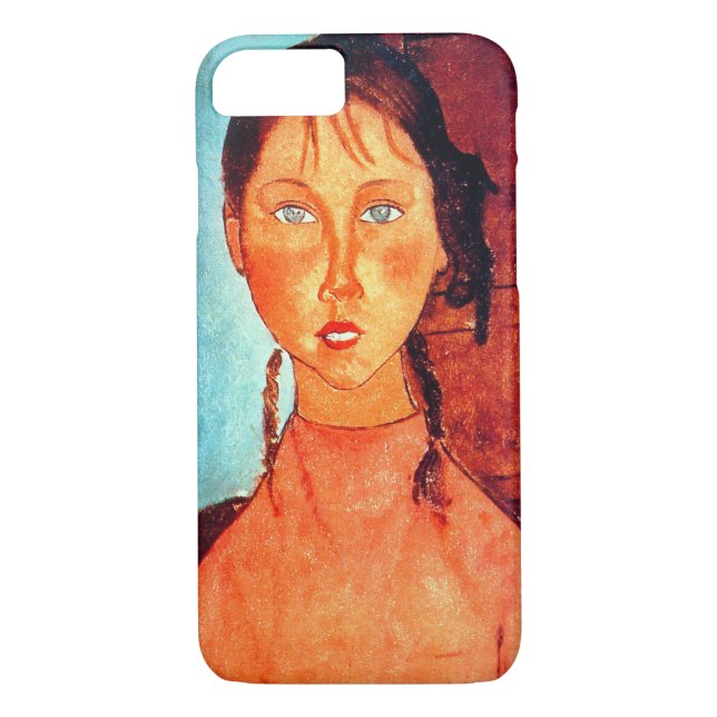 Flicka med grissvansar, Modigliani Case-Mate iPhone Skal (Baksida)