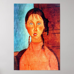 Flicka med grissvansar, Modigliani Poster