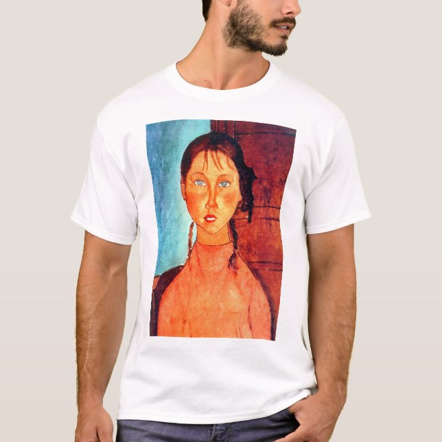 Flicka med grissvansar, Modigliani T Shirt (Framsida)