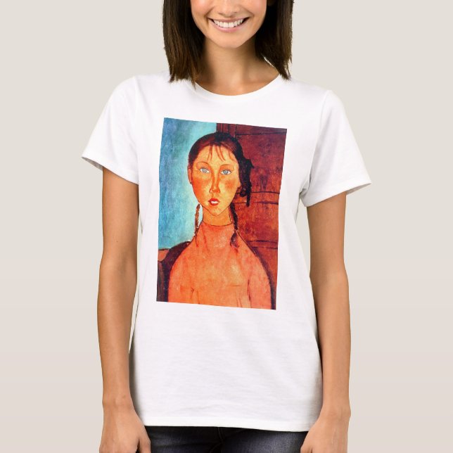 Flicka med grissvansar, Modigliani T Shirt (Framsida)