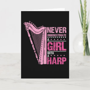 flicka med harp kort