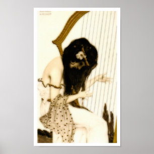 Flicka med harpan poster