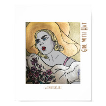 Flicka med hatt-utskrift och poster
