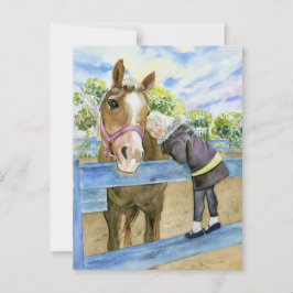 Flicka med Horse Anytime Card Vykort