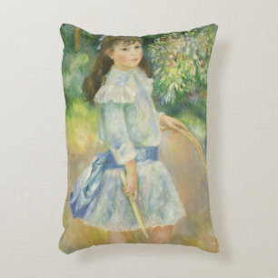 Flicka med hula hoop av Pierre Renoir, Vintage Fin Prydnadskudde