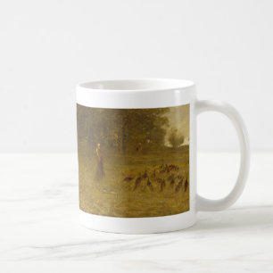 Flicka med kalkoner kaffemugg