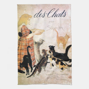 Flicka med katter, Alexandre Steinlen Kökshandduk