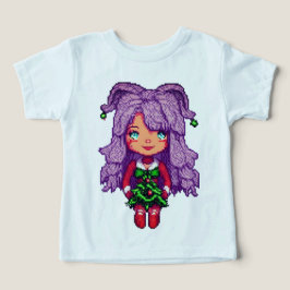 Flicka med lila hår t shirt