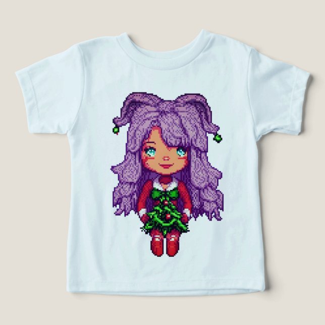 Flicka med lila hår  t shirt (Design Framsida)