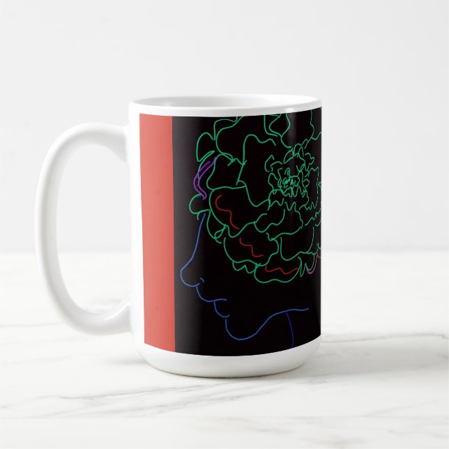 Flicka med Marigold Afro Puffs Kaffemugg (Vänster)