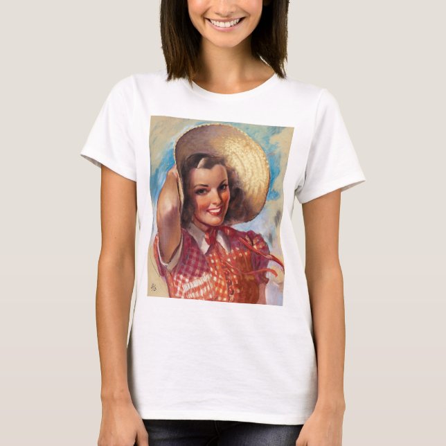Flicka med mössa t shirt (Framsida)