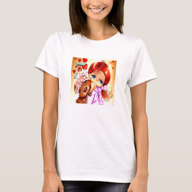 Flicka med Nalle T-shirt (Framsida)