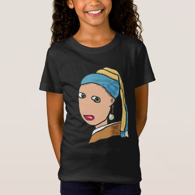Flicka med öronmärkning t shirt (Framsida)