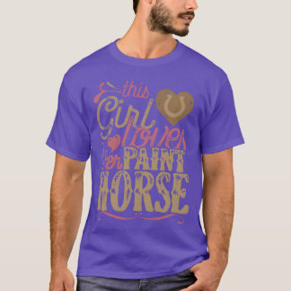 Flicka med Paint Horse Gift Horses T Shirt