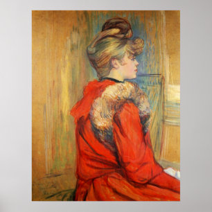 Flicka med päls vid Toulouse-Lautrec Poster