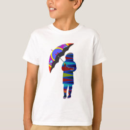 flicka med paraply t shirt
