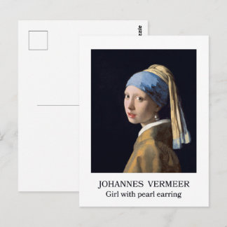 Flicka med pärlörhänge 1665 Johannes Vermeer Vykort