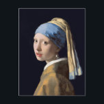 Flicka med pärlörhänge av Johannes Vermeer Affisch Vykort<br><div class="desc">Johannes Vermeer - Renässanskonstnär</div>