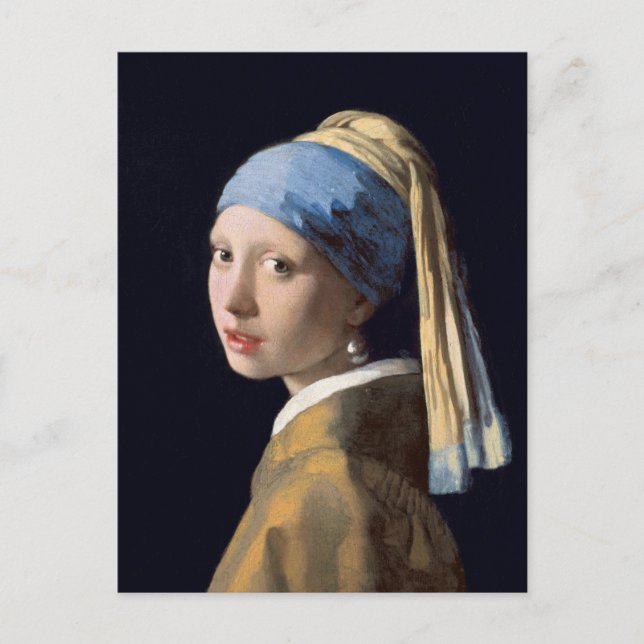 Flicka med pärlörhänge av Johannes Vermeer Affisch Vykort (Framsida)