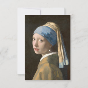 Flicka med pärlörhänge-Johannes Vermeer Konst Tack Kort