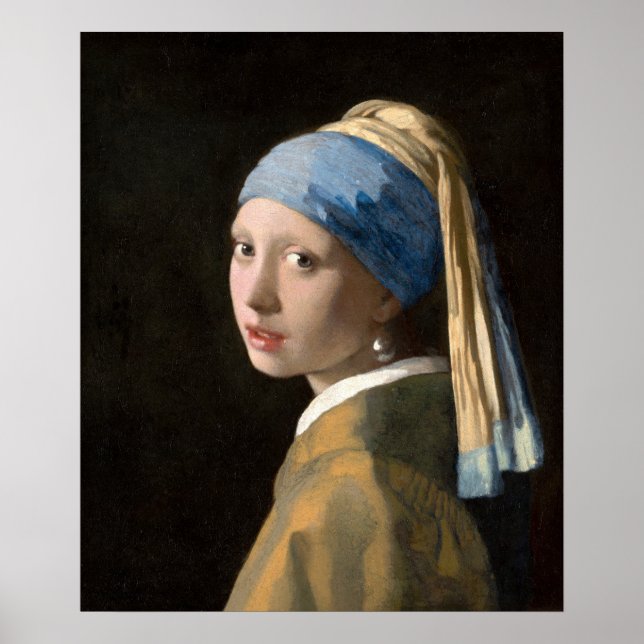 Flicka med pärlörhänge | Johannes Vermeer Poster (Framsidan)