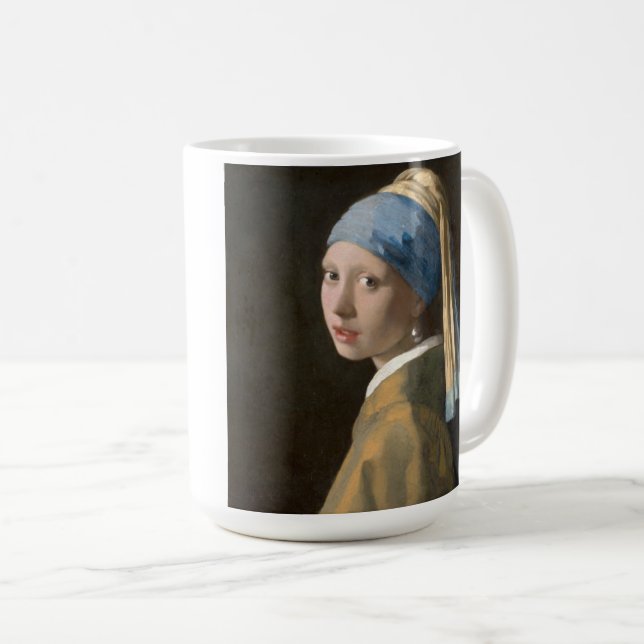 Flicka med pärlörhänge kaffemugg (Framsida höger)