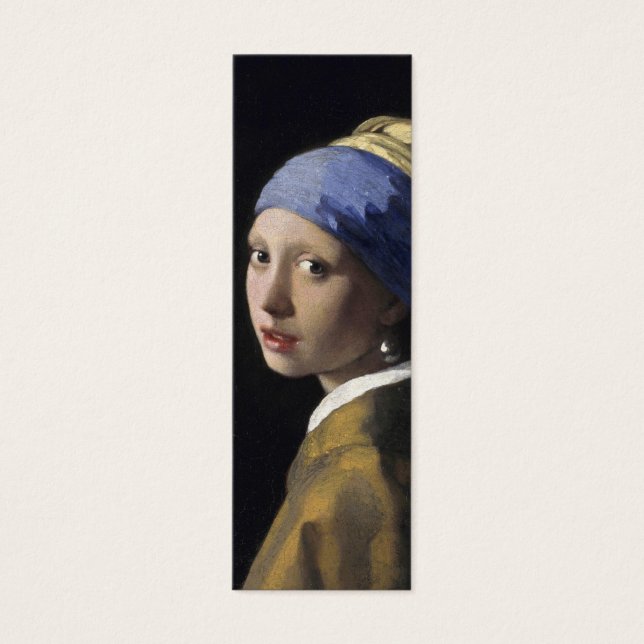 Flicka med Pearl Earring-bokmärke Litet Visitkort (Framsidan)
