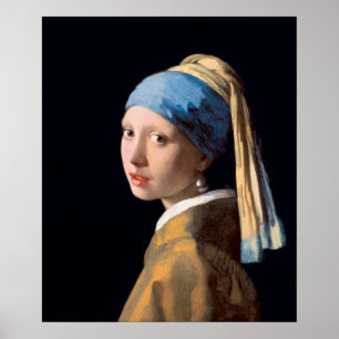 Flicka med Pearl Earring by Vermeer - Poster