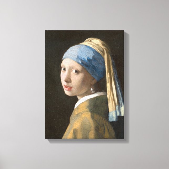 Flicka med Pearl Earring-Johannes Vermeer Art Canvastryck (Framsida)