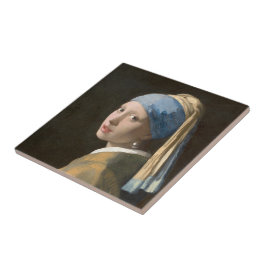 Flicka med Pearl Earring-Johannes Vermeer Art Kakelplatta