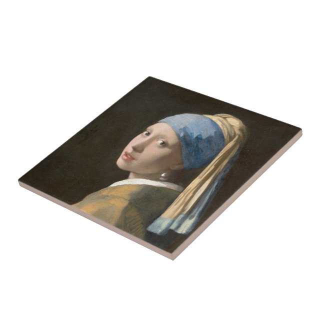 Flicka med Pearl Earring-Johannes Vermeer Art Kakelplatta (Sidan)
