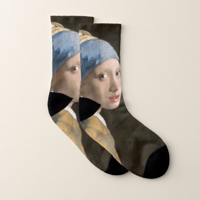 Flicka med Pearl Earring-Johannes Vermeer Art Strumpor (Par)