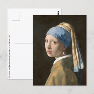 Flicka med Pearl Earring-Johannes Vermeer Art Vykort