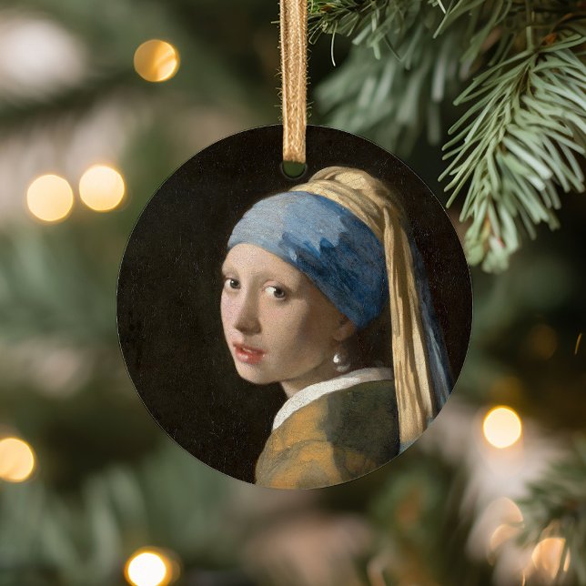 Flicka med Pearl Earring | Johannes Vermeer Julgransprydnad Keramik (Skapare uppladdad)