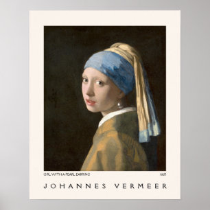 Flicka med Pearl Earring Johannes Vermeer Museum Poster