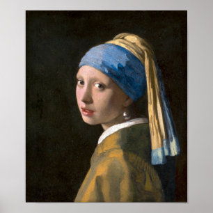 Flicka med Pearl Earring Johannes Vermeer Poster