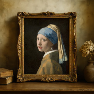 Flicka med Pearl Earring Johannes Vermeer Poster