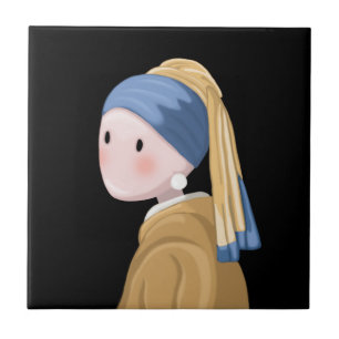 Flicka med Pearl Earring Kakelplatta