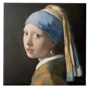 Flicka med Pearl Earring Kakelplatta