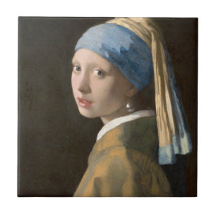 Flicka med Pearl Earring Kakelplatta