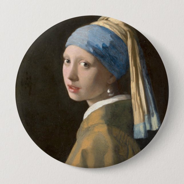Flicka med Pearl Earring Knapp (Framsida)