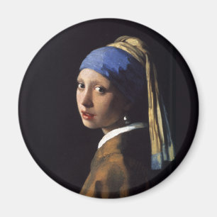 Flicka med Pearl Earring Painting by Vermeer Magnet
