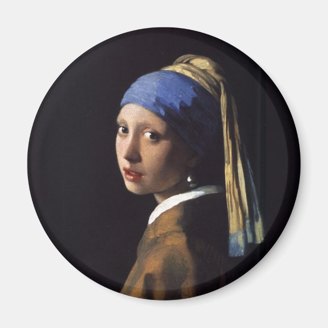 Flicka med Pearl Earring Painting by Vermeer Magnet (Framsidan)