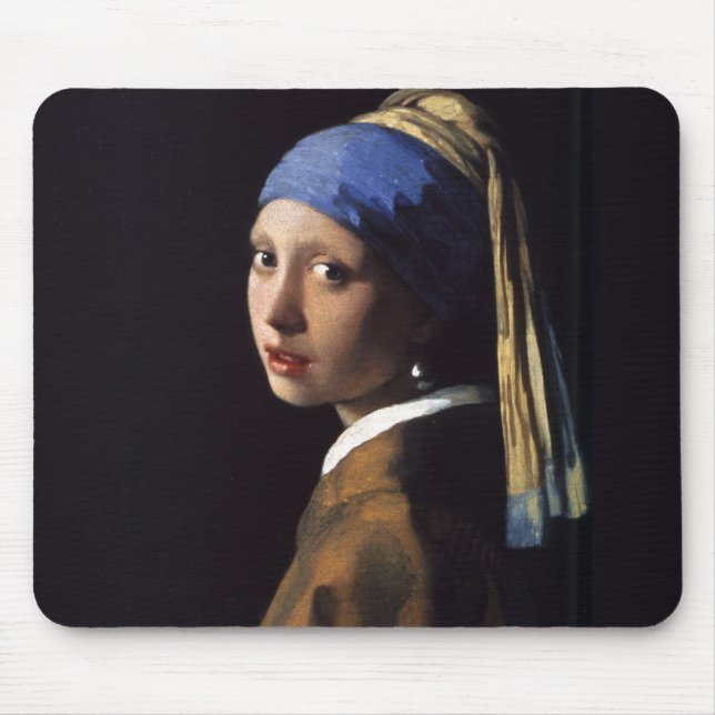 Flicka med Pearl Earring Painting by Vermeer Musmatta (Framsidan)