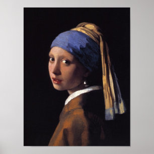 Flicka med Pearl Earring Poster