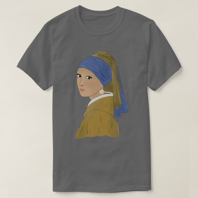 Flicka med Pearl Earring Redrew T Shirt (Design framsida)