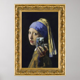 Flicka med Pearl Earring - självskott Poster